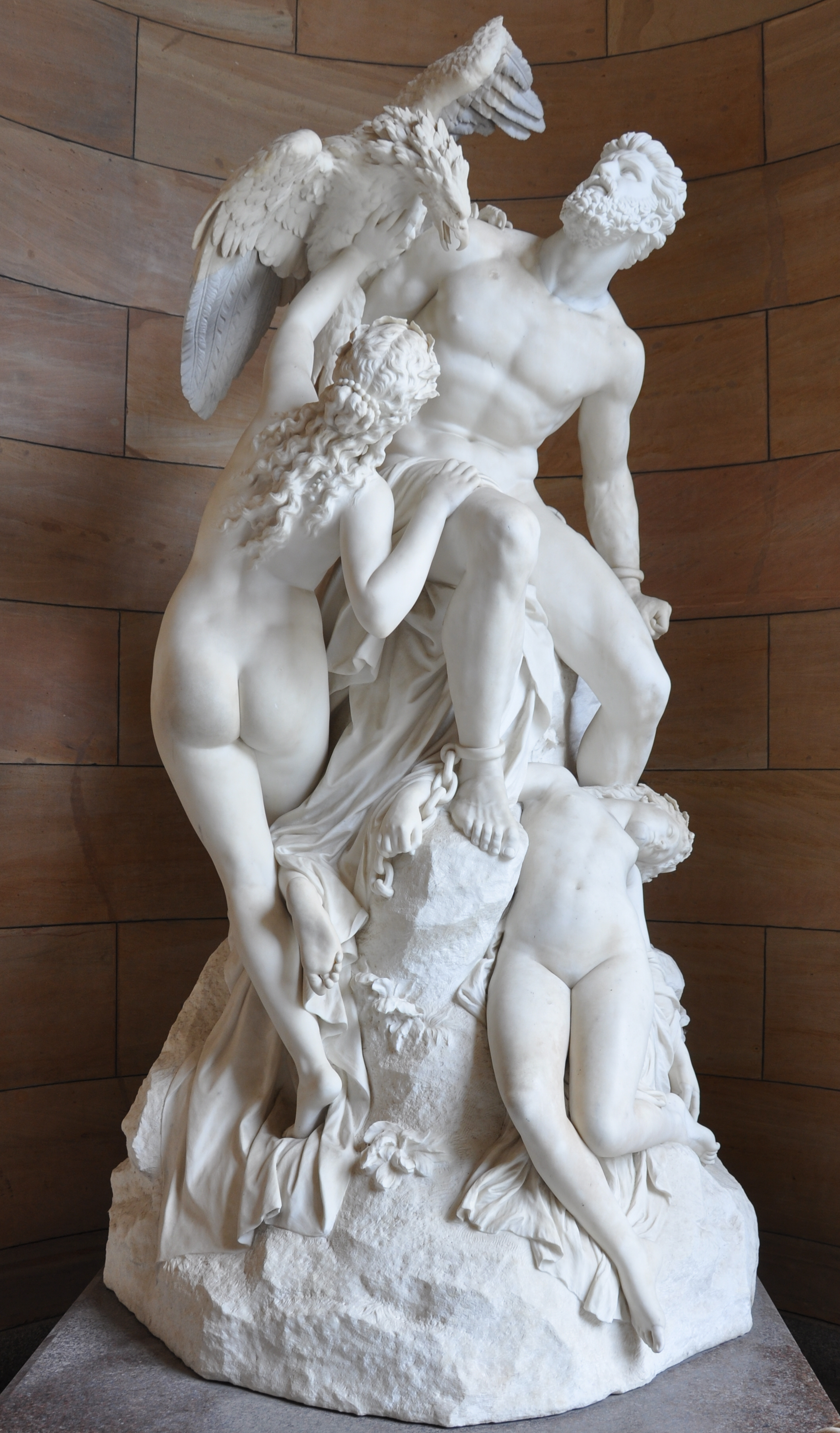 Prometheus Bound and the Oceanids, a marble sculpture by Eduard Müller